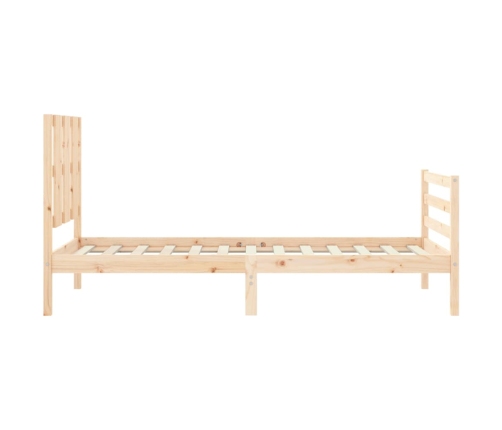 Estructura de cama individual con cabecero madera maciza