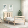 Estructura de cama individual con cabecero madera maciza