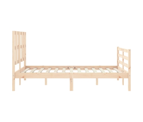 Estructura de cama de matrimonio con cabecero madera maciza