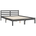 vidaXL Estructura de cama con cabecero madera maciza gris 140x190 cm