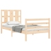 Estructura de cama con cabecero madera maciza 90x200 cm