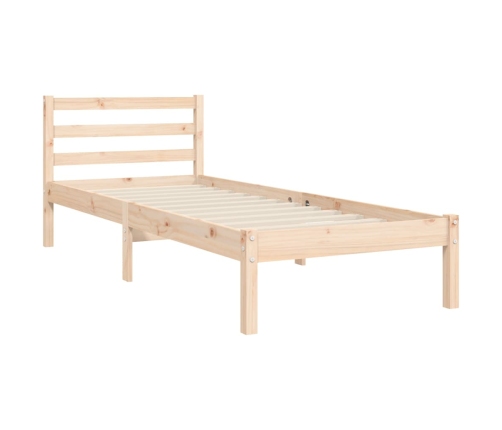 Estructura de cama con cabecero madera maciza 100x200 cm