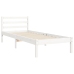 Estructura de cama con cabecero madera maciza blanco 100x200 cm