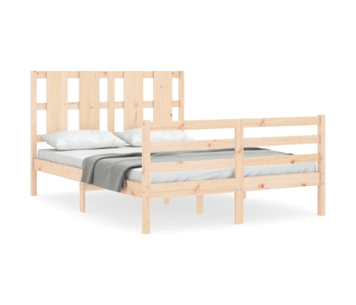 Estructura de cama con cabecero madera maciza 120x200 cm