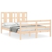 Estructura de cama con cabecero madera maciza 140x200 cm