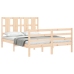 Estructura de cama con cabecero madera maciza 140x200 cm