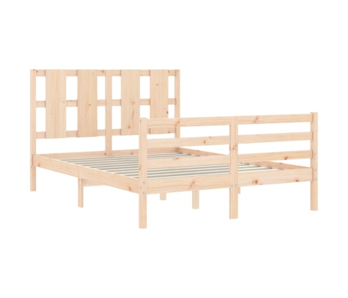 Estructura de cama con cabecero madera maciza 140x200 cm