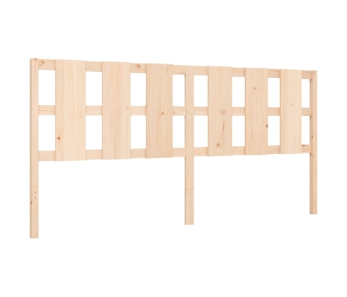 Estructura de cama con cabecero madera maciza 200x200 cm