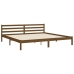 Estructura cama y cabecero madera maciza marrón miel 200x200 cm