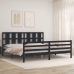 vidaXL Estructura de cama con cabecero madera maciza negro 200x200 cm