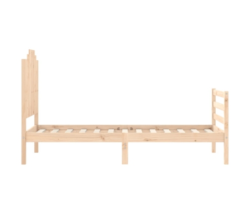 Estructura de cama individual con cabecero madera maciza