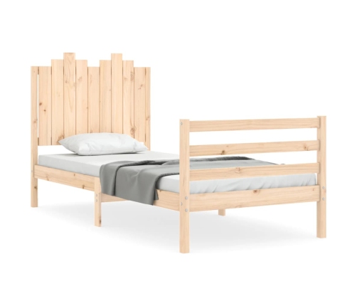 Estructura de cama con cabecero madera maciza