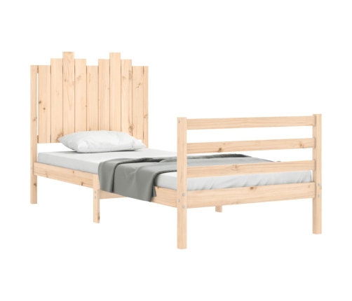 Estructura de cama con cabecero madera maciza