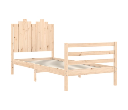 Estructura de cama con cabecero madera maciza