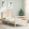 Estructura de cama con cabecero madera maciza