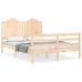 Estructura de cama con cabecero madera maciza 140x190 cm