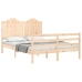 Estructura de cama con cabecero madera maciza 140x190 cm