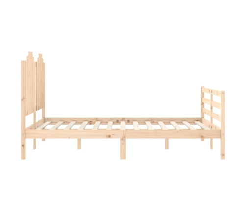 Estructura de cama con cabecero madera maciza 140x190 cm