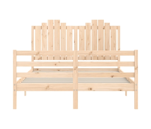 Estructura de cama con cabecero madera maciza 140x190 cm