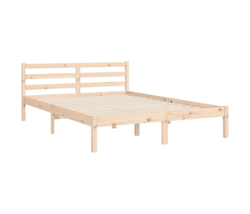 Estructura de cama con cabecero madera maciza 140x190 cm