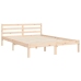 Estructura de cama con cabecero madera maciza 140x190 cm