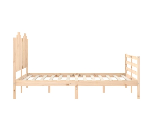 Estructura de cama con cabecero madera maciza 140x200 cm