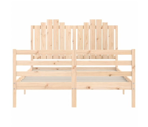 Estructura de cama con cabecero madera maciza 140x200 cm