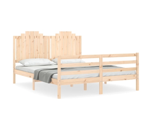 Estructura de cama con cabecero madera maciza 160x200 cm