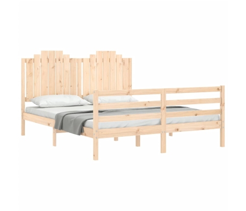 Estructura de cama con cabecero madera maciza 160x200 cm