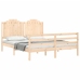 Estructura de cama con cabecero madera maciza 160x200 cm