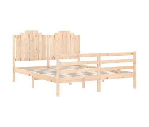 Estructura de cama con cabecero madera maciza 160x200 cm