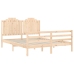 Estructura de cama con cabecero madera maciza 160x200 cm