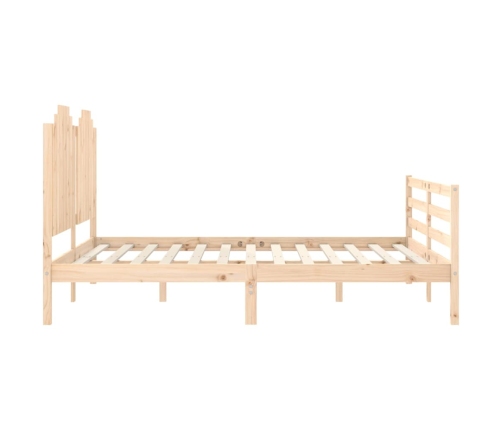 Estructura de cama con cabecero madera maciza 160x200 cm