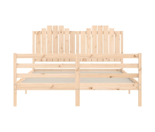Estructura de cama con cabecero madera maciza 160x200 cm