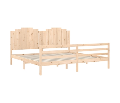 Estructura de cama con cabecero madera maciza 200x200 cm