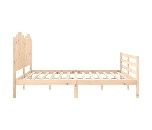 Estructura de cama con cabecero madera maciza 200x200 cm