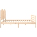 Estructura de cama con cabecero madera maciza 200x200 cm