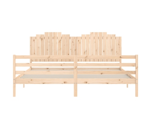 Estructura de cama con cabecero madera maciza 200x200 cm