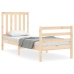 Estructura de cama individual con cabecero madera maciza