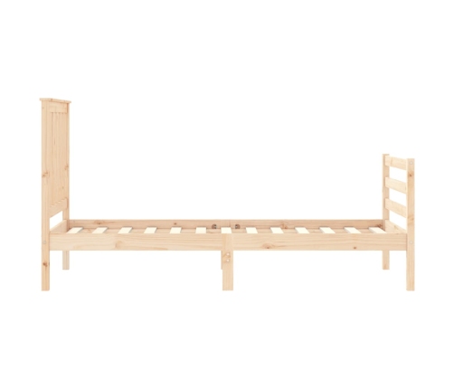 Estructura de cama individual con cabecero madera maciza