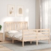 Estructura de cama con cabecero madera maciza 140x190 cm