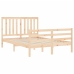 Estructura de cama con cabecero madera maciza 140x190 cm