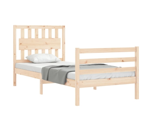 Estructura de cama con cabecero madera maciza