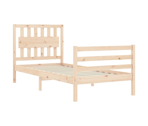 Estructura de cama con cabecero madera maciza