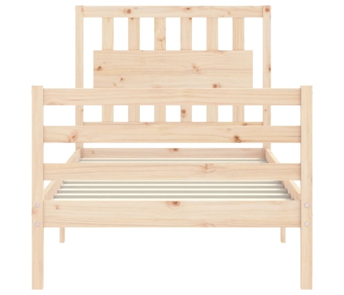 Estructura de cama con cabecero madera maciza