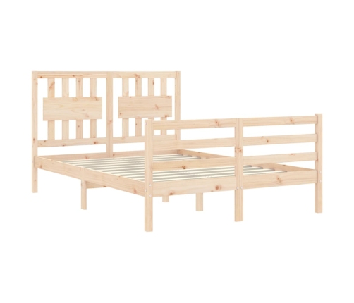 Estructura de cama de matrimonio con cabecero madera maciza