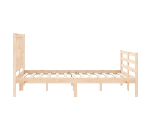 Estructura de cama de matrimonio con cabecero madera maciza