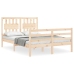 Estructura de cama con cabecero madera maciza 140x190 cm