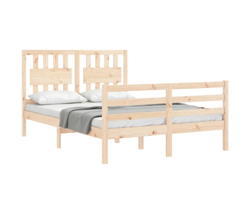 Estructura de cama con cabecero madera maciza 140x190 cm