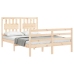 Estructura de cama con cabecero madera maciza 140x190 cm